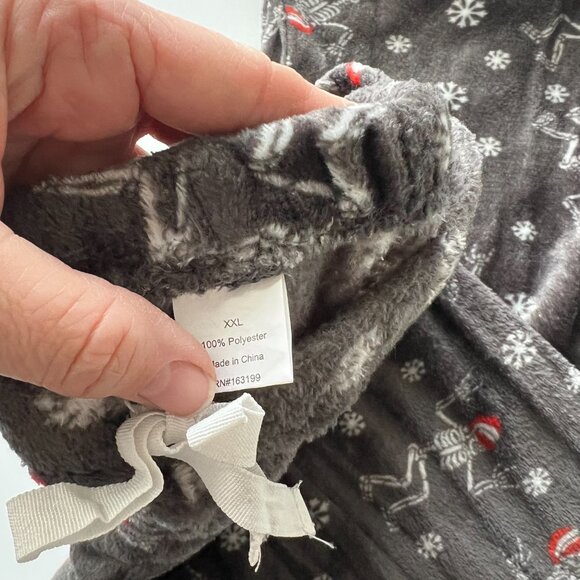 Womens XL / XXL Fleece Santa Skeleton Christmas Pajamas - Picture 3 of 4